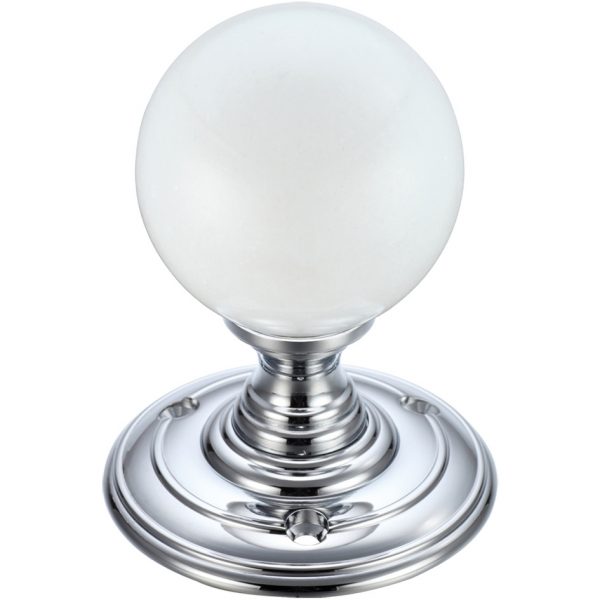 Fulton & Bray | Frosted Glass ball Mortice Knob