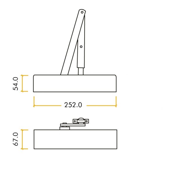 Vier | Size 2-4 Adjustable Rack & Pinion Overhead Door Closer - Image 2