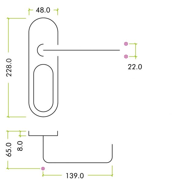 Zoo | ZCSIP22 22mm RTD Lever on Inner Backplate - Image 2
