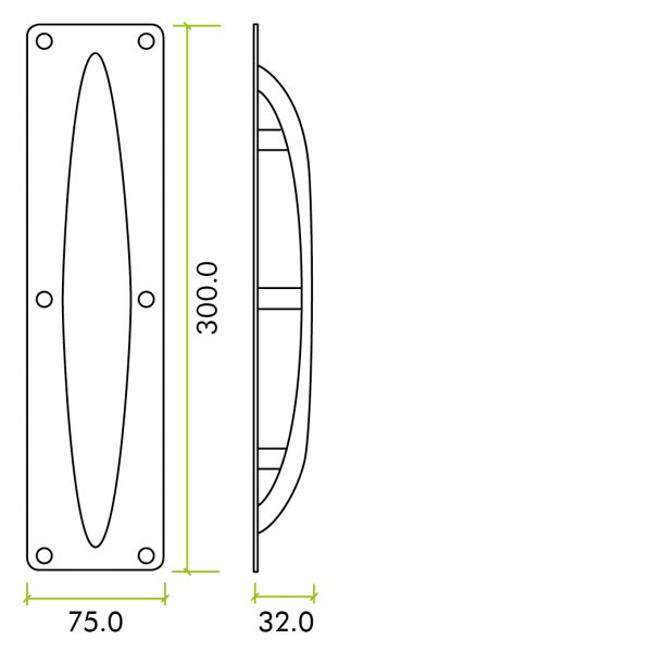 Zoo | ZPSALP Anti-ligature Style Pull Handle on Backplate - Image 2