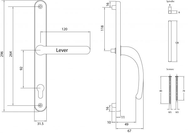 Fab&Fix | Universal Sprung Inline Door Handle - Image 2