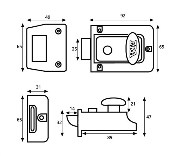ERA | Traditional Nightlatch Door Lock - Image 2