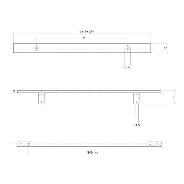 Fab&Fix | Grade 316 Stainless Steel Flat Inline Bar Door Handle - Image 2