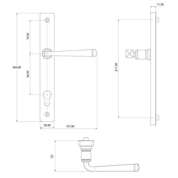 Fab&Fix | Forged Sprung Inline Door Handle - Image 2