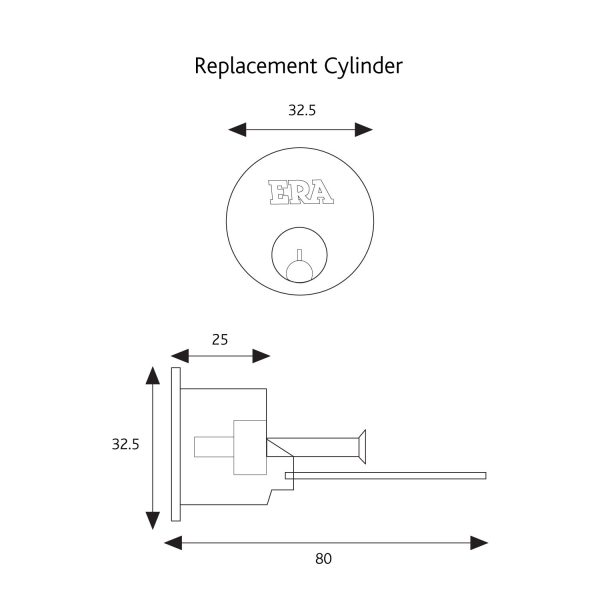 ERA | Replacement Rim Cylinder 5 Pin - Image 2